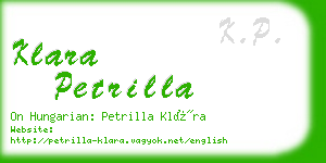 klara petrilla business card